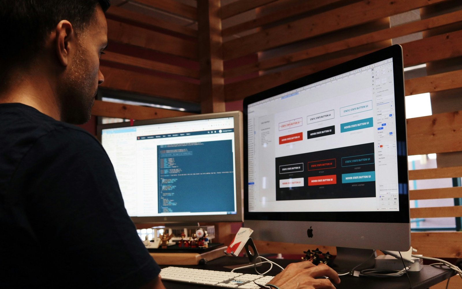 modern workspace shot with a designer working on a Wentzville business website